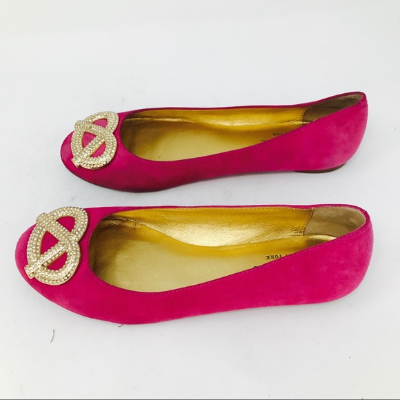 Kate Spade Pink Embellished Ballet Flats Shoes - Picture 4 of 6